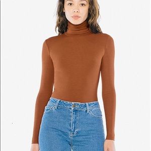 American Apparel Rust Ribbed Turtleneck size Large